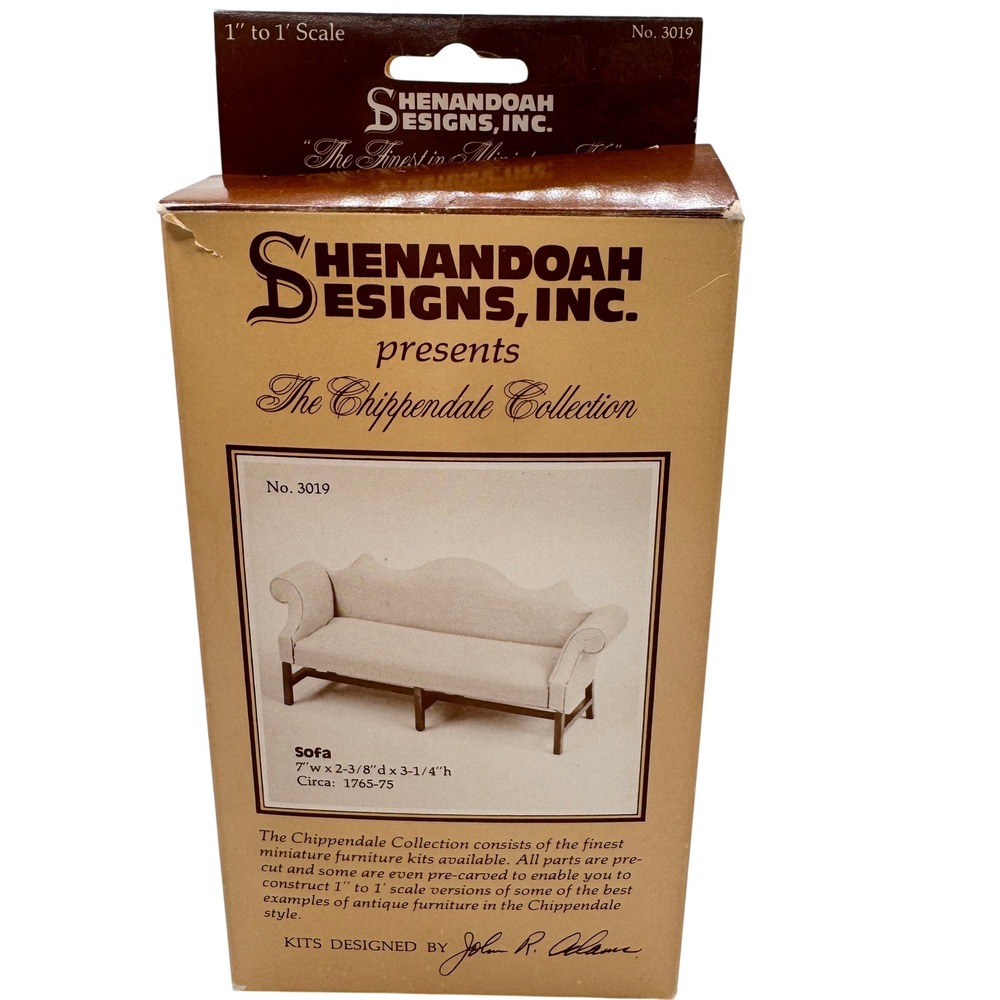 VTG Shenandoah Designs Chippendale Collection Sofa Miniature Furniture Kit 3019